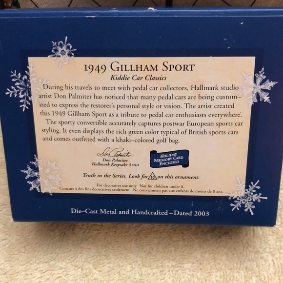 NIB 2003 Hallmark Keepsake Ornament 1949 Gillham Sport with golf bag orn… - Picture 2 of 8